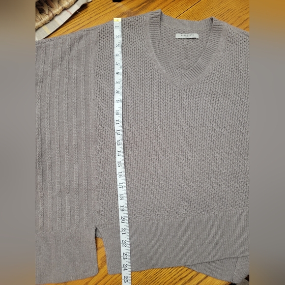 AllSaints Riley Jumper Oversized Wool & Alpaca Blend V-Neck Sweater Size Small - Picture 8 of 10